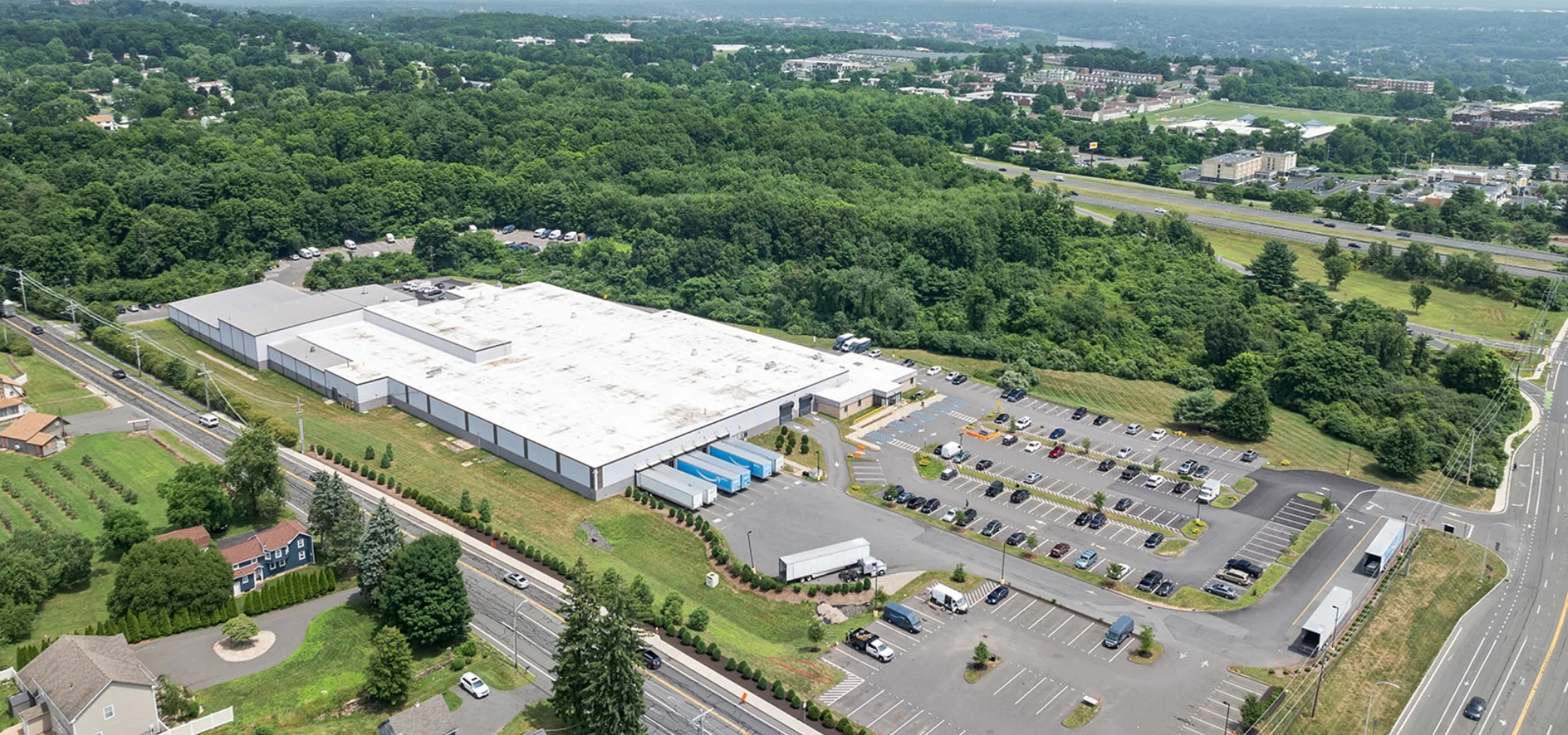 Amazon Delivery Center building and property aerial